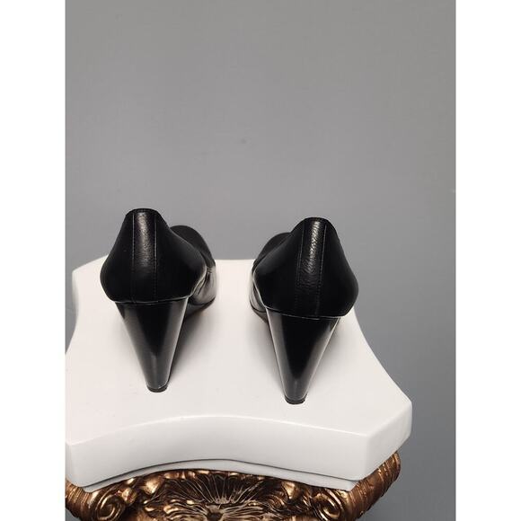 Jessica Simpson Black Leather Kellie Wedge Heel Size 10 - Picture 3 of 6